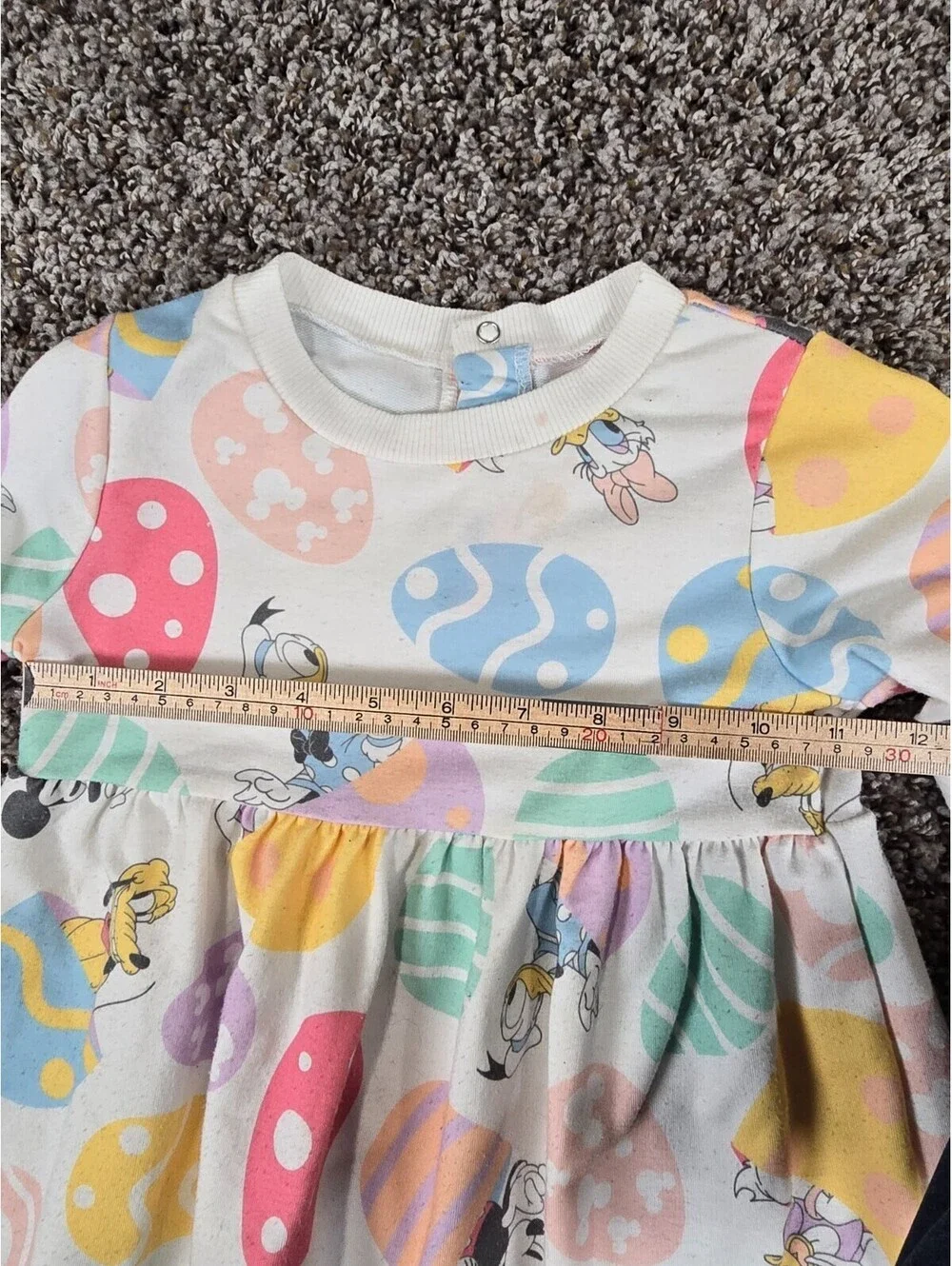 Disney Toddler Girl Sz 4T Knee Length Pastel Easter Egg Dress Mickey and Friends
